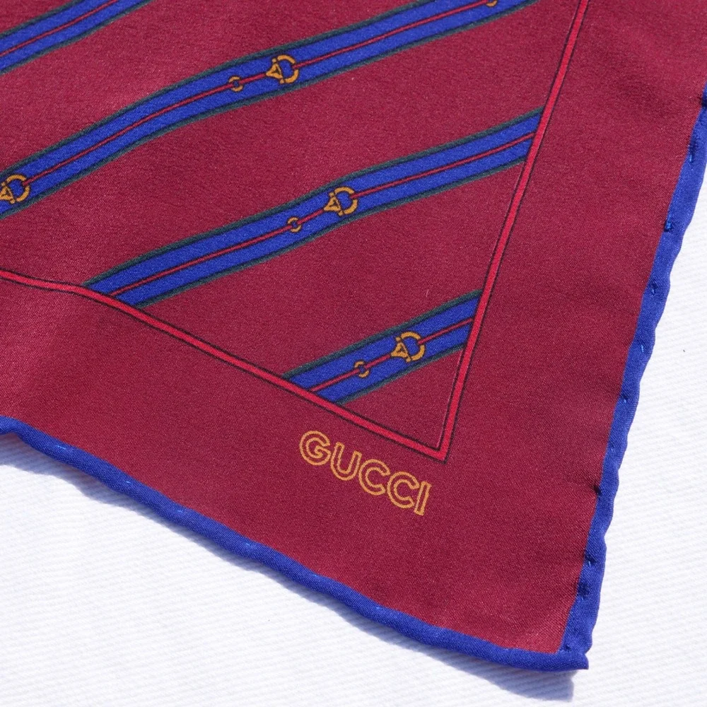 Vintage‎ Gucci silk scarf handkerchief bag tie